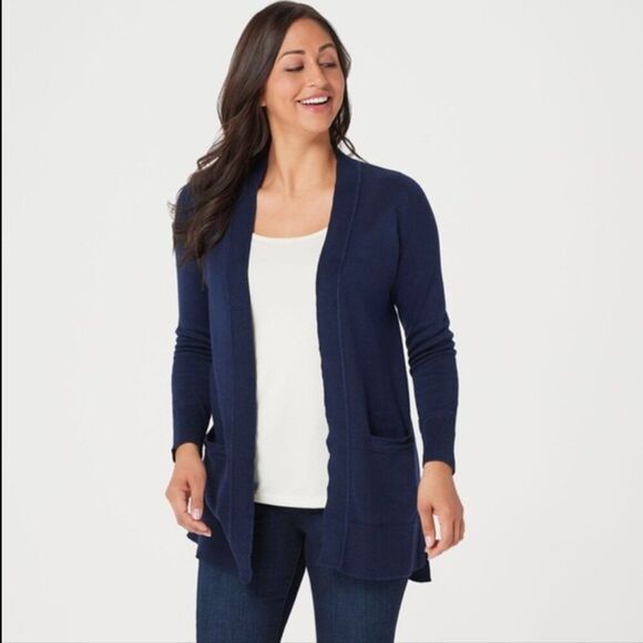 New Isaac Mizrahi Live! Essentials Open Front Cardigan | Size S - Picture 1 of 7